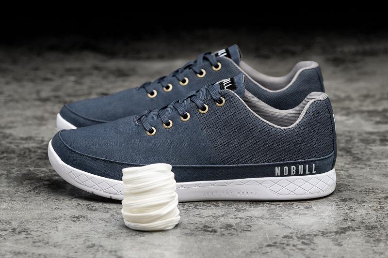 Women's Nobull Denim Canvas Trainers Dark / Blue | SG N2823W